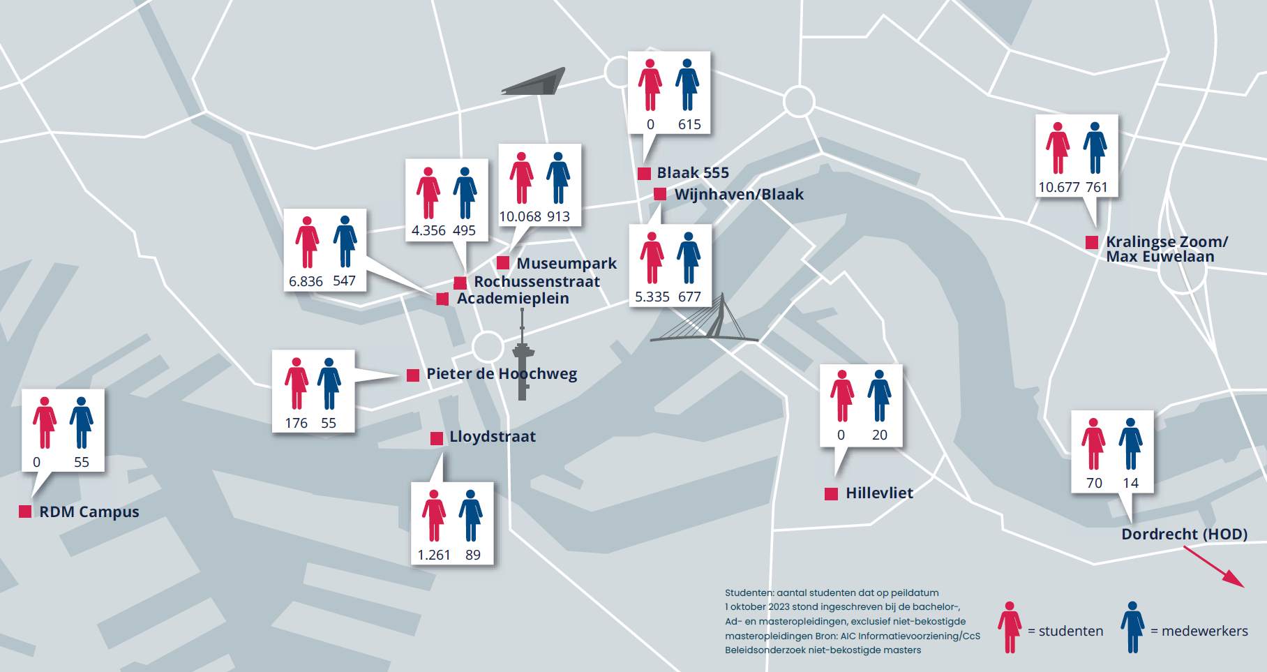 Kaart Hogeschool Rotterdam