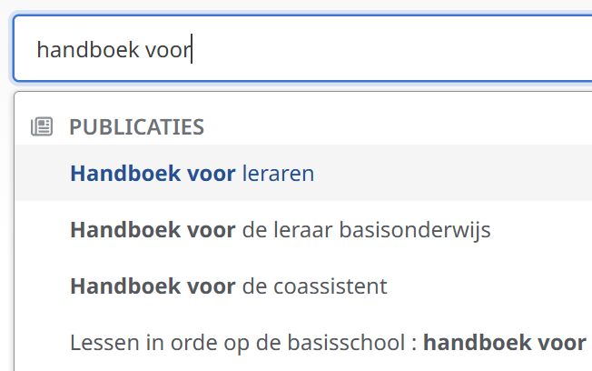 schermafbeelding van auto-complete functionaliteit