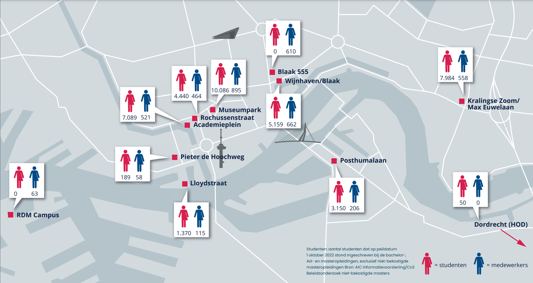 Kaart Hogeschool Rotterdam