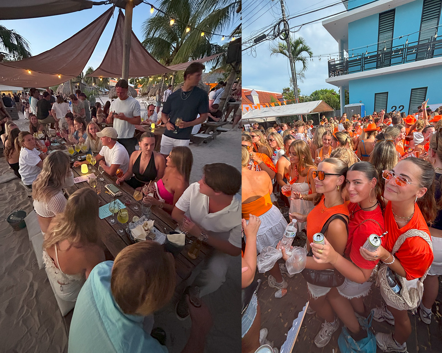 Demi met haar vrienden op het eiland Curaçao