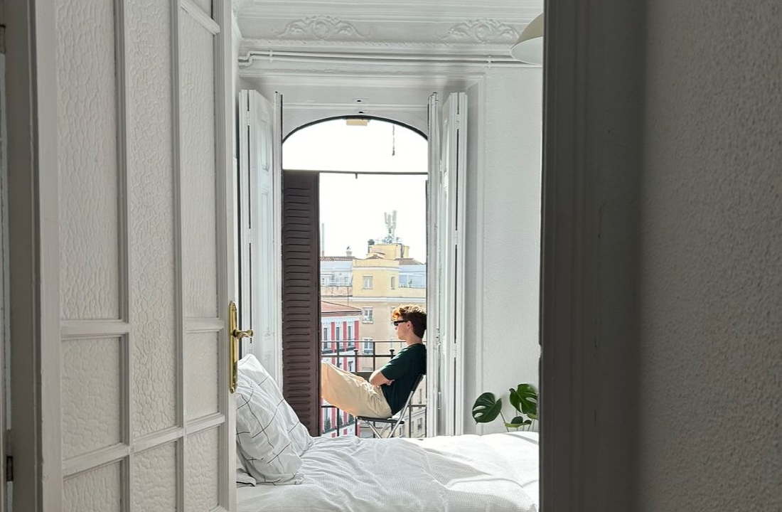 Uitzicht op Madrid vanaf Mischa's appartement