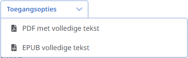 schermafbeelding van het Toegangsopties uitklapmenu