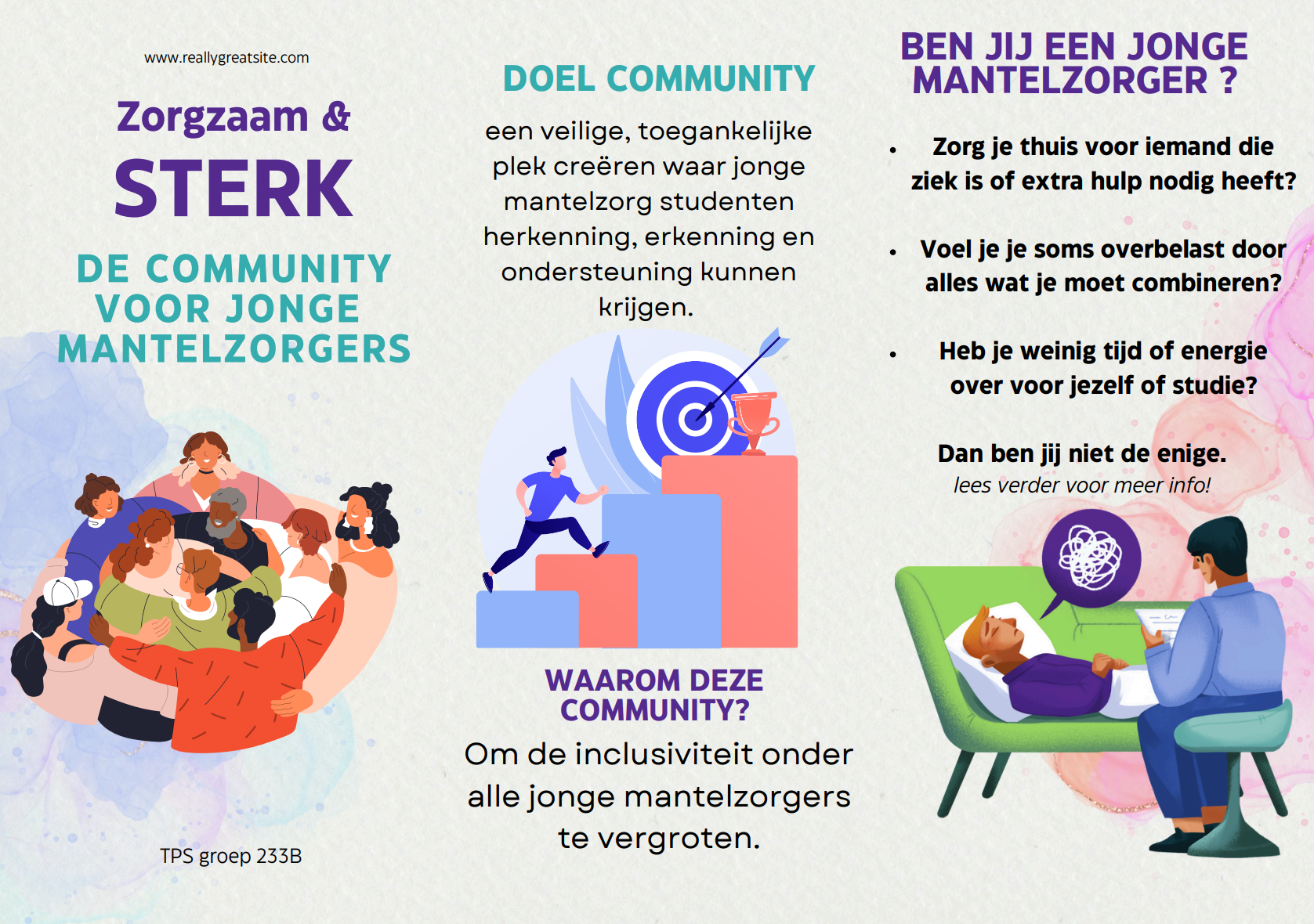 One-flyer met praktische informatie voor jonge mantelzorgers