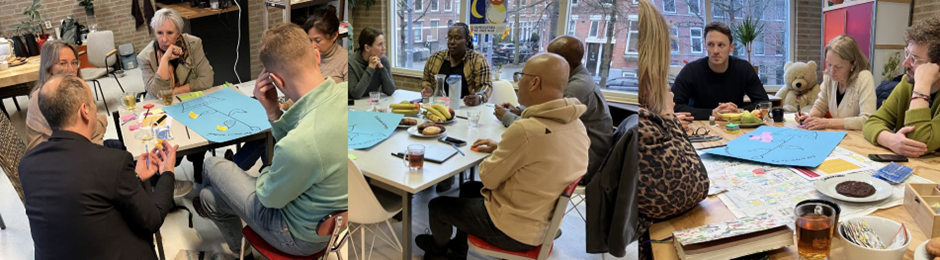 Professionals uit de praktijk en studenten gaan tijdens een bijeenkomst met elkaar in gesprek en wisselen idee&euml;n uit over de netwerkzorg 